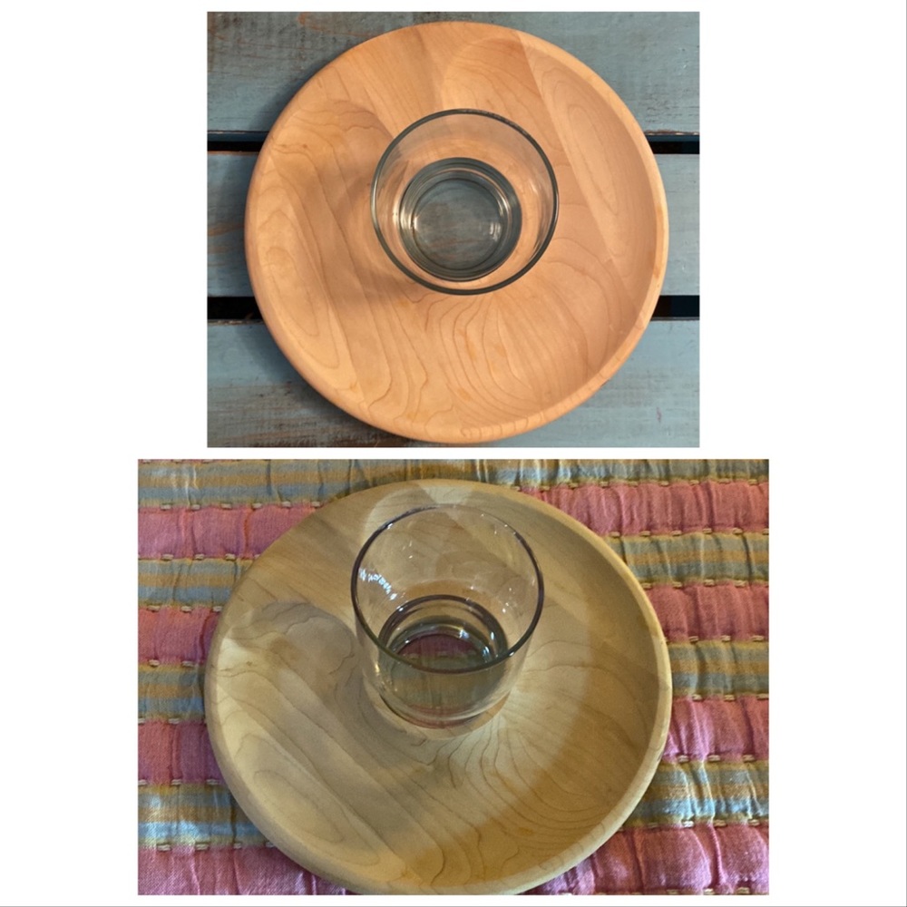Uncommon Goods Cookies and Milk Wooden Platter With Milk Glass in Center - Picture 4 of 16